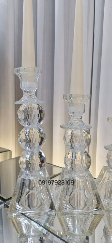 جا شمعی پایه مربع گوی دار