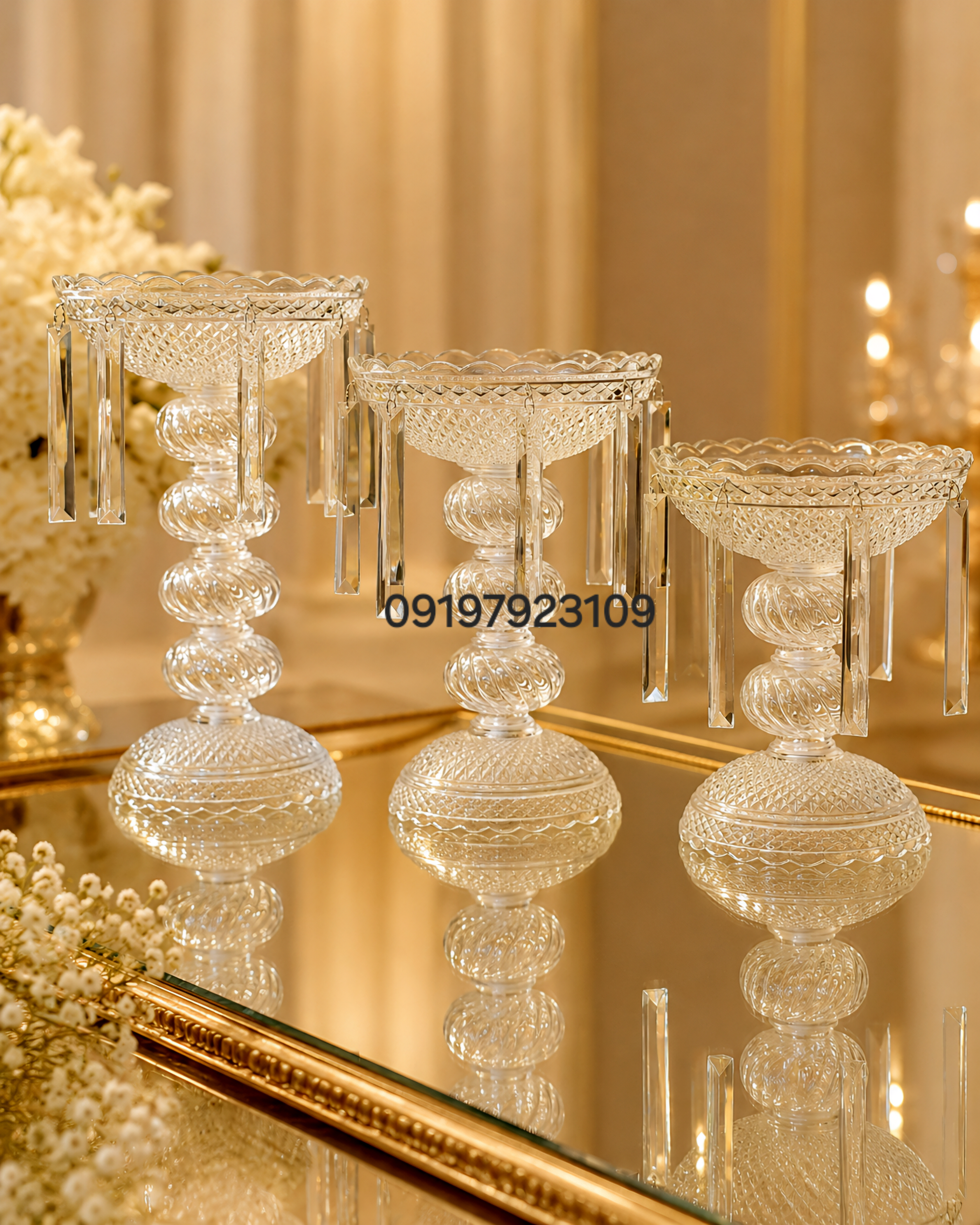 ظرف سه سایز پایه شفاف